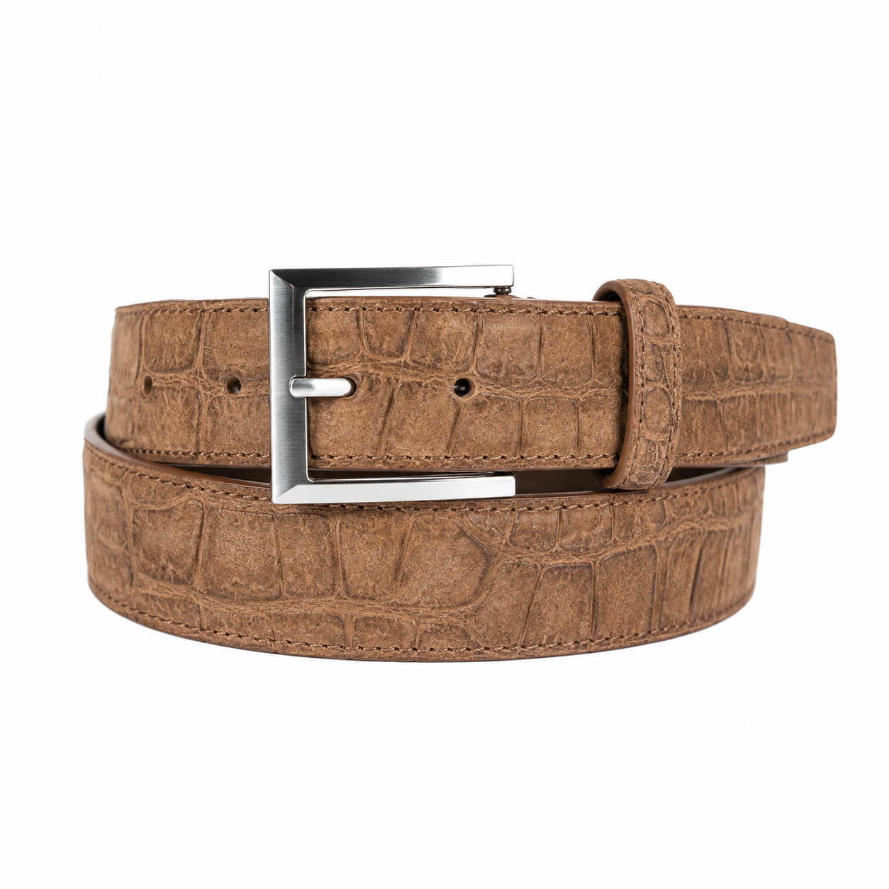 SUEDE CROCO BELT