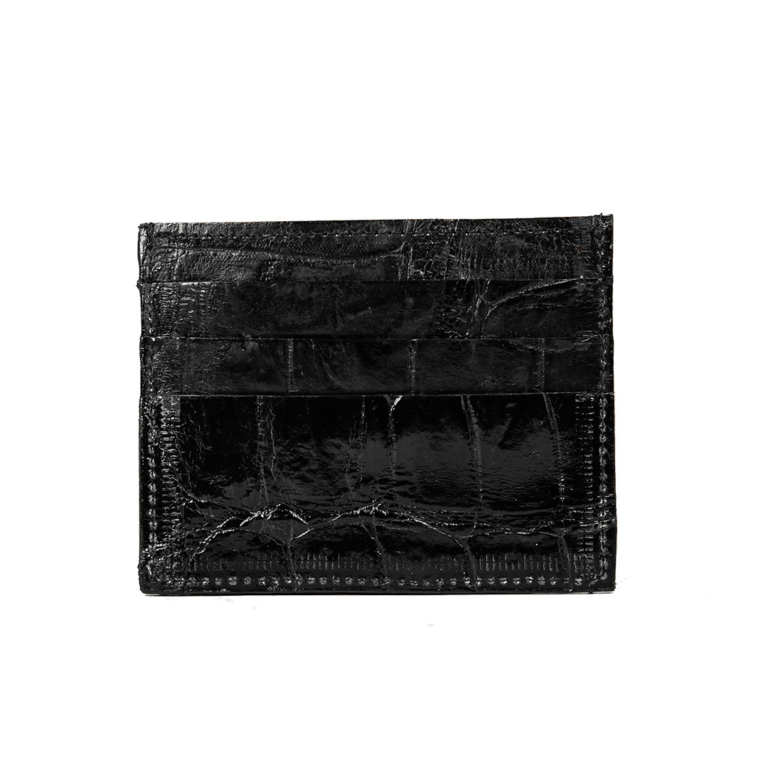 BLACK CROCODILE CARDHOLDER